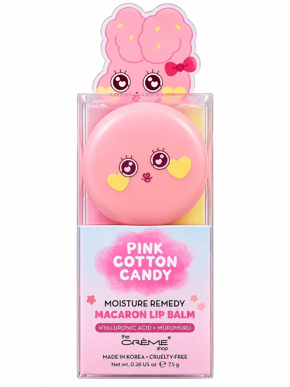 The Creme Shop Pink Cotton Candy Macaron Lip Balm - Hydrating Pink Lip Care